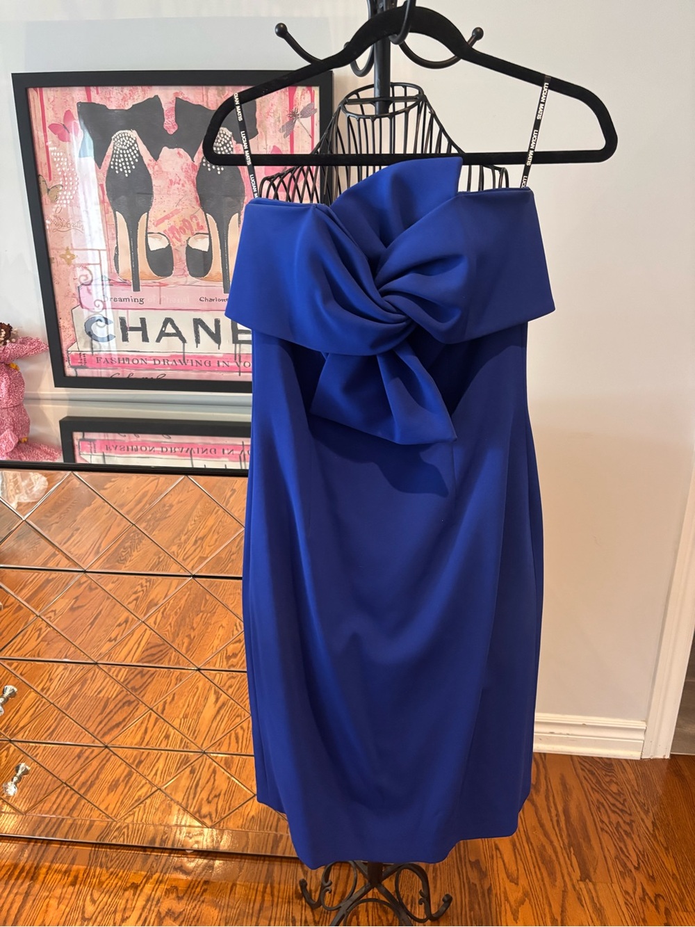 Royal Blue Strapless Bow Cocktail Dress